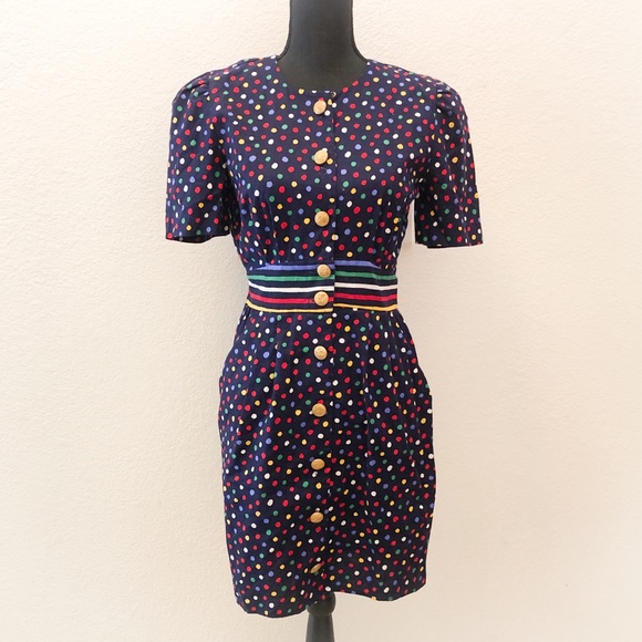 Urban Renewal Dresses & Skirts - Funky Vintage Multicolored Polkadot Dress